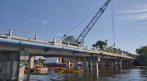 Construction on a bridge in St. Petersburg, Fla.