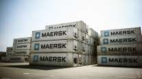 Shipping containers stored at the A.P. Moller Maersk A/S terminal