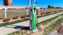 An electric vehicle charging station in Asbury Park, N.J.