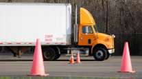 Getty image of truck on a driving course