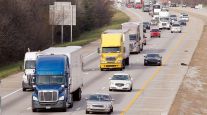 Trucks in traffic on Interstate 65