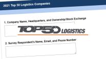 The Transport Topics 2021 Top 50 Logistics survey is live.