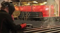 Welder at a Wabash Trailers manufacturing plant