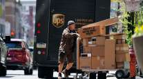 UPS truck and driver