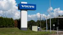 A Volvo sign outside a company facility