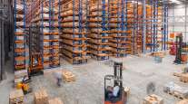 forklift in warehouse