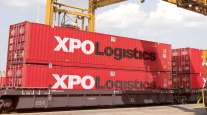XPO Logistics containers at a terminal