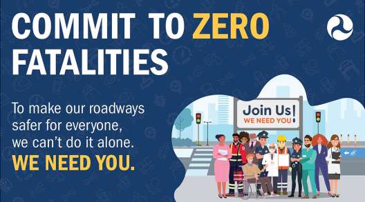 DOT image promoting commitment to zero highway fatalites