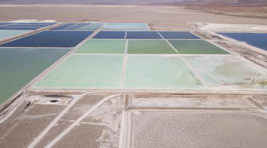 Brine pools at the Albemarle Corp. lithium mine in Chile.