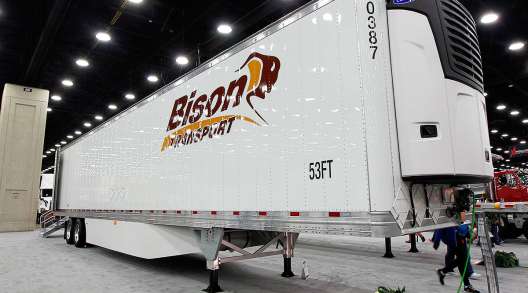 Bison Transport trailer on display
