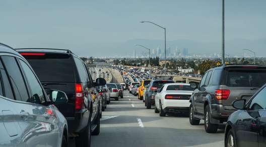 Traffic on the 110 Freeway in Los Angeles