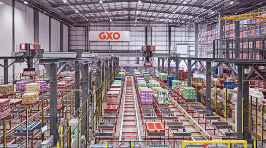 Inside a GXO Logistics warehouse