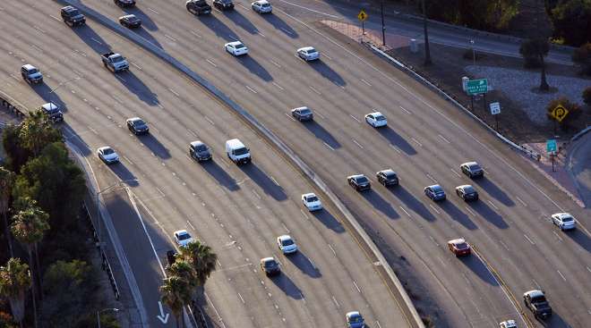 Traffic on U.S. 101 in Los Angeles