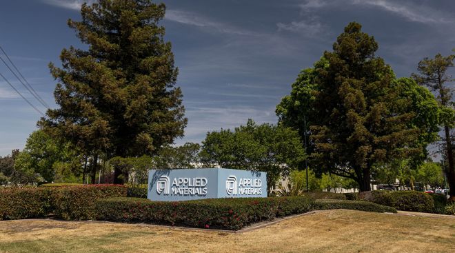 Signage outside Applied Materials headquarters