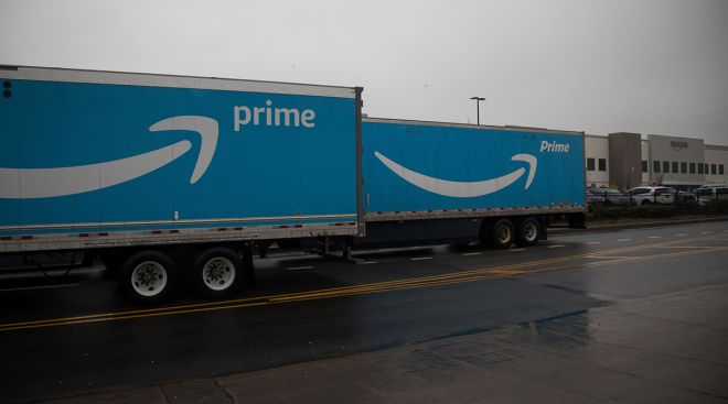 Amazon Prime delivery trucks