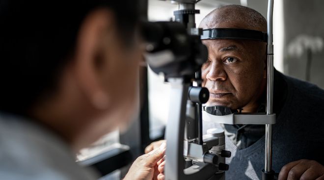 Getty Image of patient getting an eye examination