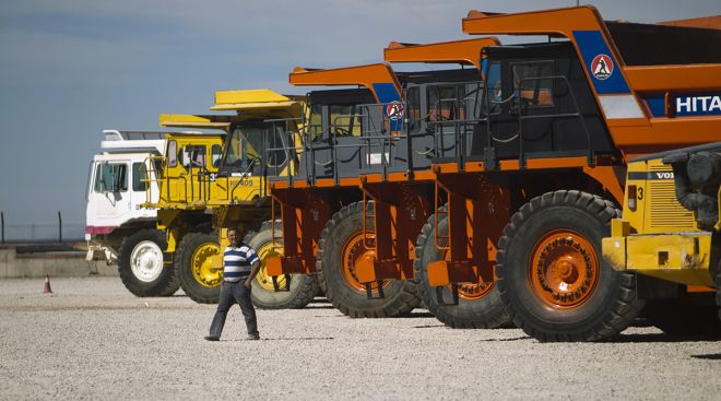 Giant hauler trucks for sale at a 2012 Ritchie Bros. auction