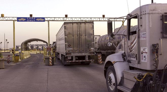 Trucks at Pharr Port of Entry in Texas