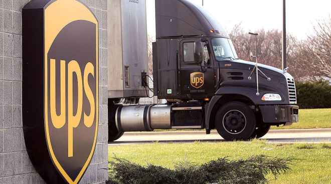 UPS truck and logo