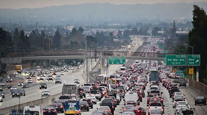 Traffic on a California highway