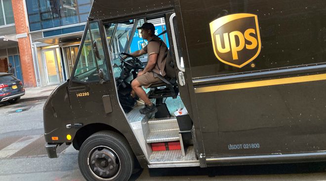 A UPS driver in New York City