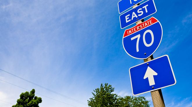 Interstate 70 highway sign