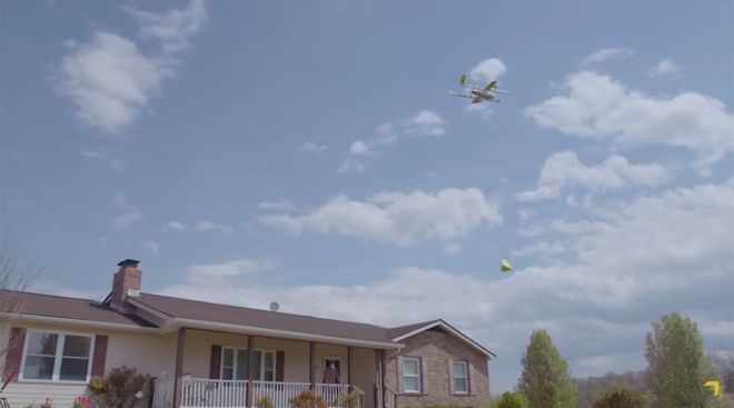 Wing drone delivery