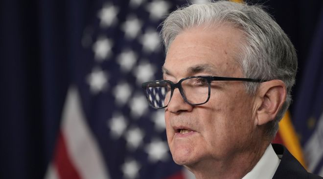 Jerome Powell at a news conference