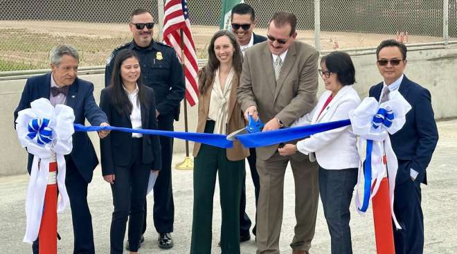Official cut the ribbon to open two truck lanes at Calexico