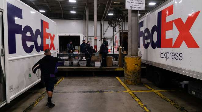 FedEx delivery trucks