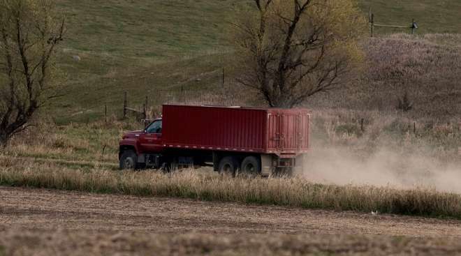 Truck during harvest season