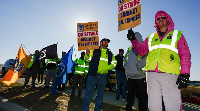 DHL workers strike
