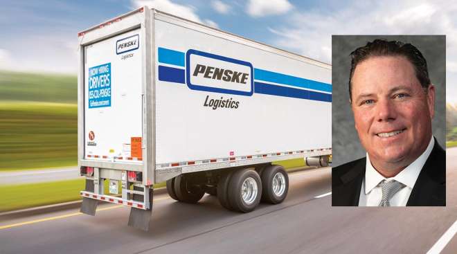 Penske Logistics truck and President Jeff Jackson