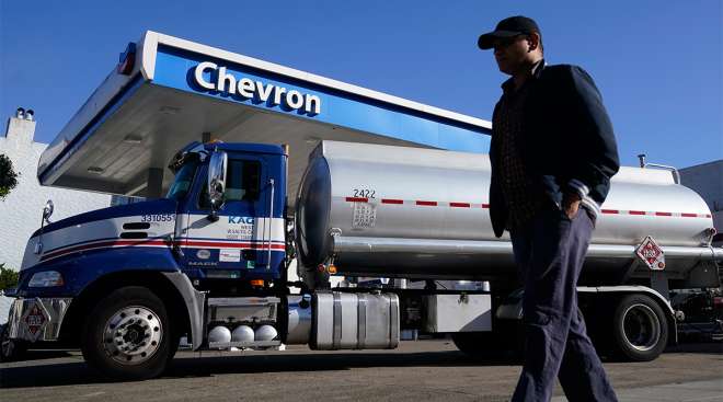 Tanker at Chevron station