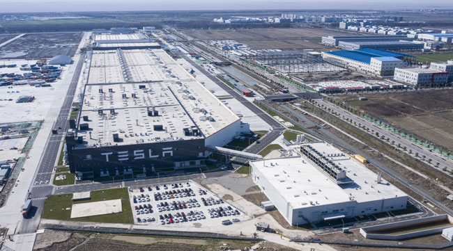 Tesla's factory in Shanghai.