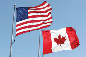 US-Canada flags