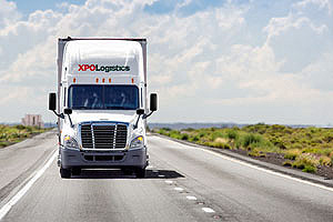 XPO Logistics truck on road